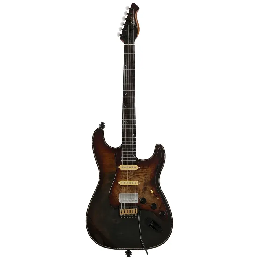 Artist AS78 Bound Burl electric guitar with HSS pickups and a burl wood top